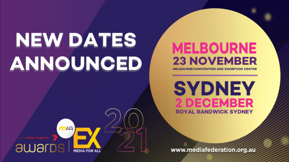 MFA EX and awards rescheduled due to ongoing restrictions