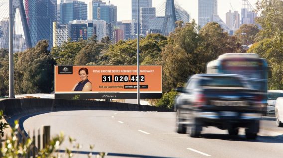 Aus Gov releases live vaccine tally campaign via JC Decaux