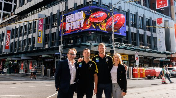 Australia-first use of immersive 3D digital billboard for AFL’s 2022 Festival of Footy season launch via QMS and QUBE