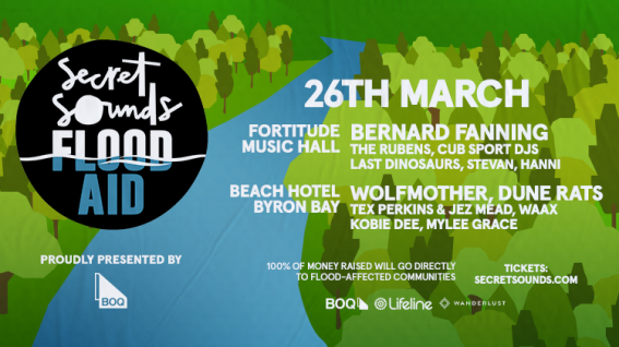 Secret Sounds launches Flood Aid presented by Bank of Queensland