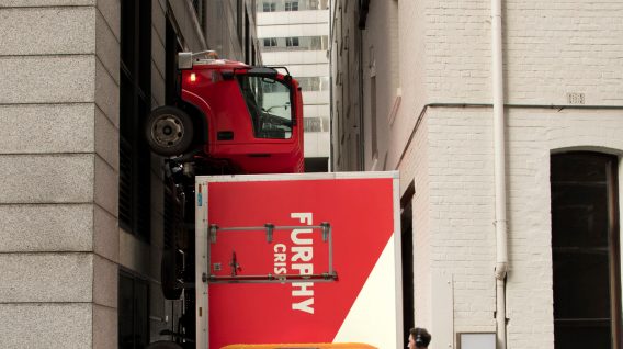 Furphy’s stuck beer truck was obviously an activation campaign via Thinkerbell