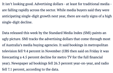 Tuesdata: How media shareholders were slashed by the falling knife