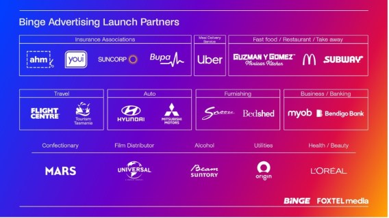 McDonald’s, Suncorp, Uber some of Binge’s first partners for ad launch this week