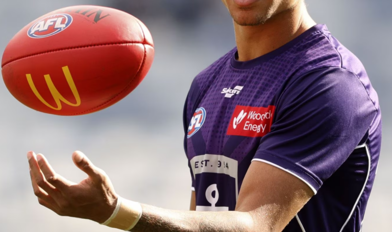 Fremantle Football Club jersey with Woodside logo on it