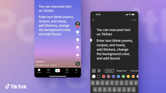 TikTok taking on Twitter (and Threads) with new text feature