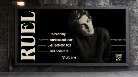 Ruel creates exclusive new song, only available via Lifeline in unique campaign from Thinkerbell