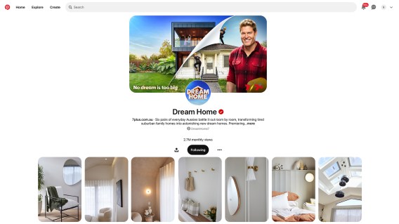 Pinterest and the Seven Network announce partnership via Dream Home series