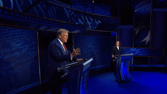 Which TV station did Aussies tune into for the Harris v Trump debate?