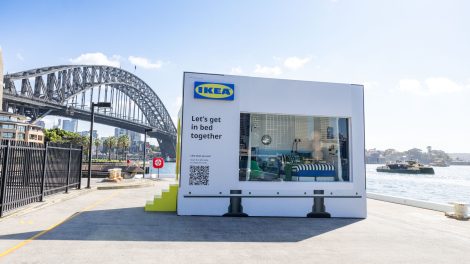 Australia’s ‘worst sleeper’ spends 24 hours in IKEA’s glass sleep billboard at Sydney Harbour