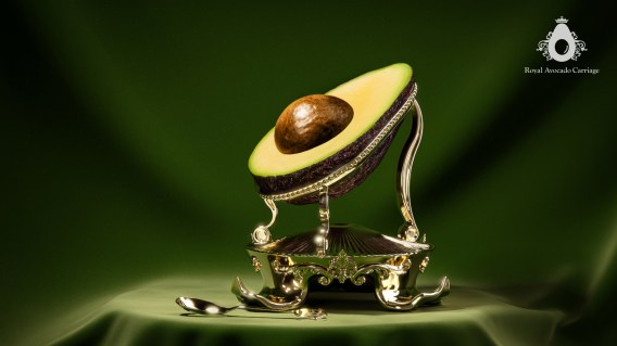 Australian Avocados releases royally fancy avo holder and spoon, via Vert Design Studio and Thinkerbell