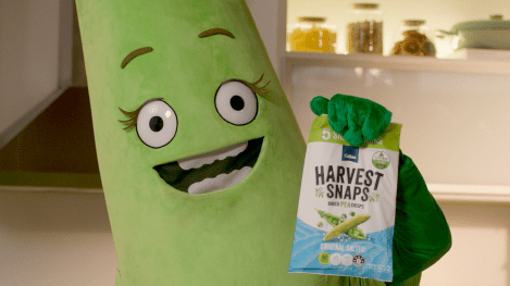 Harvest Snaps calls upon playful mascot for latest campaign, via Hook Creative Studio