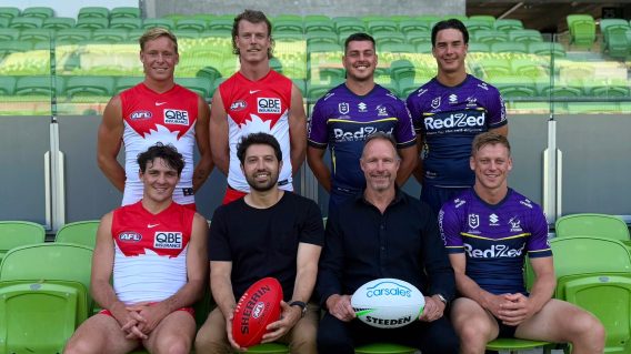 The NRL and AFL bond in new Carsales campaign