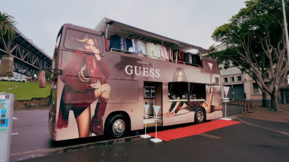 Guess makes public transport chic in new Sydney activation