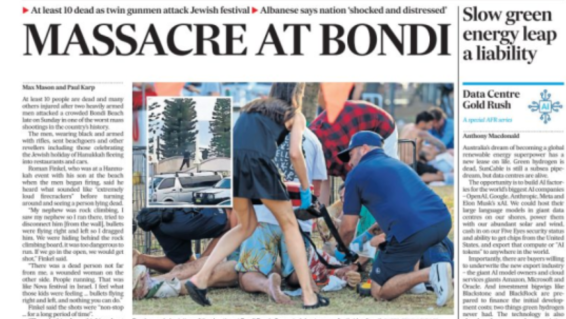 Bondi massacre: The front pages